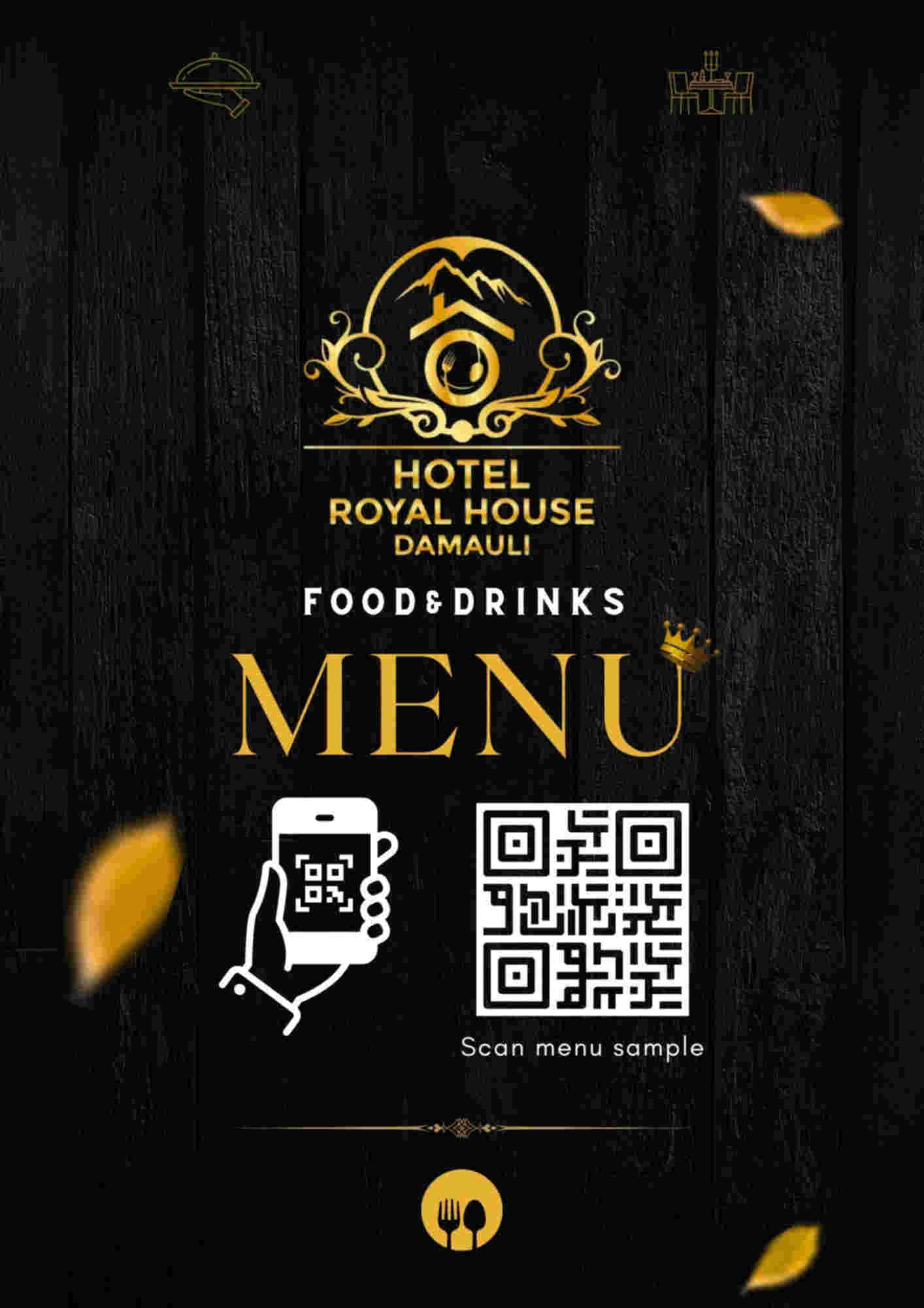 Menu design sample for restaurant